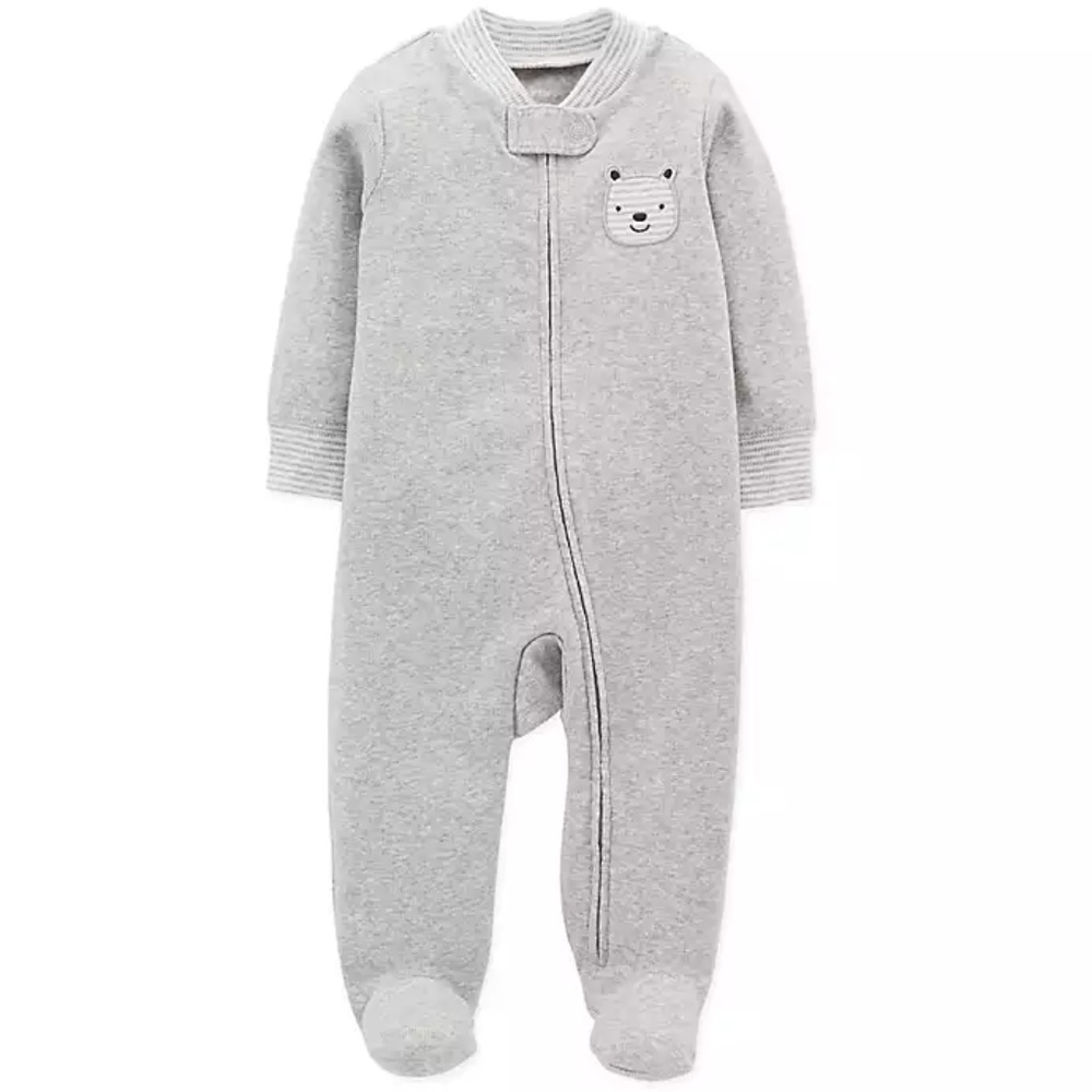 CARTER’S Zip-Front Bear Sleep & Play Footie 6M NWT